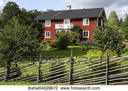 "Typical red wooden house, Smaland, Sweden, Europe" View Large Photo Image Stock Image - "Typical red wooden house, Smaland, Sweden, Europe". Fotosearch