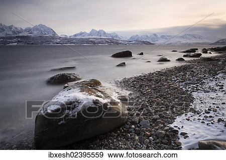 "Ullsfjord near Oldervik in winter, Tromso, Norway, Europe" View Large Photo Image Stock Photo - "Ullsfjord near Oldervik in winter, Tromso, Norway, Europe". Fotosearch