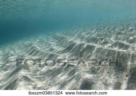 Picture - "Underwater ripples in the sand, Bahamas, North America". Fotosearch
