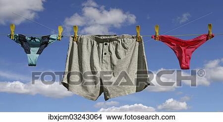 "Underwear hanging on a washing line, Germany, Europe" View Large Photo Image Picture - "Underwear hanging on a washing line, Germany, Europe". Fotosearch