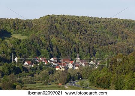 "Untertrubach, municipality of Obertrubach, Trubachtal valley, as seen from Wolfsberg castle ruin, Little Switzerland, Upper Franconia, Franconia, Bavaria, Germany, Europe" View Large Photo Image Stock Image - "Untertrubach, municipality of Obertrubach, Trubachtal valley, as seen from Wolfsberg castle ruin, Little Switzerland, Upper Franconia, Franconia, Bavaria, Germany, Europe". Fotosearch
