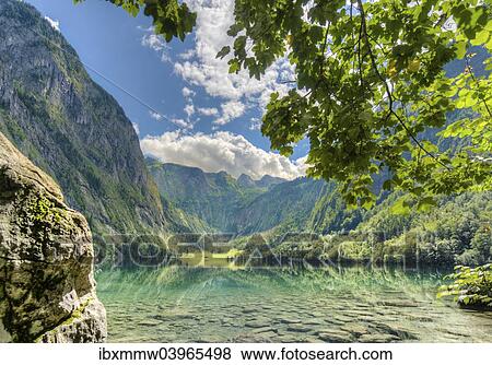 "Upper Lake with reflection, Salet am Konigssee, Berchtesgaden National Park, Berchtesgadener Land district, Upper Bavaria, Bavaria, Germany, Europe" View Large Photo Image Stock Photo - "Upper Lake with reflection, Salet am Konigssee, Berchtesgaden National Park, Berchtesgadener Land district, Upper Bavaria, Bavaria, Germany, Europe". Fotosearch