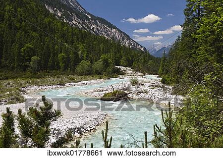 "Upper reaches of the Isar River in Hinterautal valley, Karwendel Mountains, Alps, Tyrol, Austria, Europe" View Large Photo Image Stock Image - "Upper reaches of the Isar River in Hinterautal valley, Karwendel Mountains, Alps, Tyrol, Austria, Europe". Fotosearch