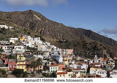 Stock Photograph - "Vallehermoso, La Gomera, Canary Islands, Spain, Europe". Fotosearch