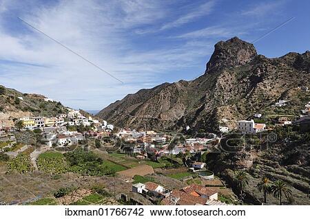 "Vallehermoso with Roque Cano Mountain, La Gomera, Canary Islands, Spain, Europe" View Large Photo Image Stock Image - "Vallehermoso with Roque Cano Mountain, La Gomera, Canary Islands, Spain, Europe". Fotosearch