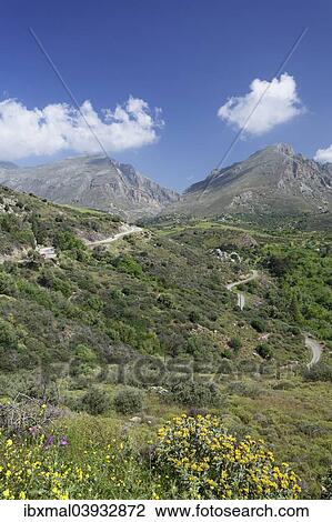 "Valley of Megalopotamos, Kouroupa and Xiro Mountains, Rethymno, Crete, Greece, Europe" View Large Photo Image Stock Image - "Valley of Megalopotamos, Kouroupa and Xiro Mountains, Rethymno, Crete, Greece, Europe". Fotosearch