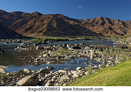 "Valley of the Orange River or Gariep River, view across the Orange River towards Namibia, Richtersveld Transfrontier National Park, Northern Cape, South Africa, Africa" View Large Photo Image Stock Image - "Valley of the Orange River or Gariep River, view across the Orange River towards Namibia, Richtersveld Transfrontier National Park, Northern Cape, South Africa, Africa". Fotosearch