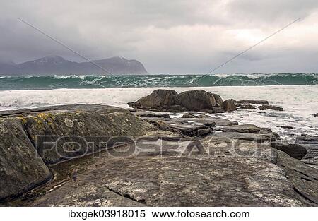 "Vareidsundet, Flakstad at the back, Flakstadoya, Lofoten, Norway, Europe" View Large Photo Image Stock Photography - "Vareidsundet, Flakstad at the back, Flakstadoya, Lofoten, Norway, Europe". Fotosearch