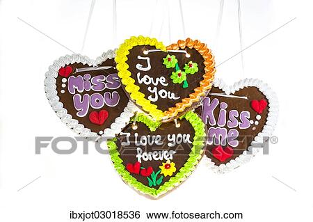 Various gingerbread hearts with declarations of love View Large Photo Image Stock Photograph - Various gingerbread hearts with declarations of love. Fotosearch