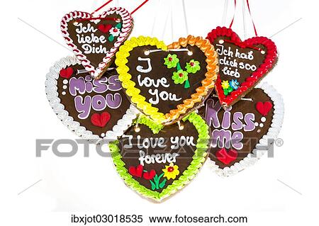 Various gingerbread hearts with declarations of love View Large Photo Image Stock Photography - Various gingerbread hearts with declarations of love. Fotosearch