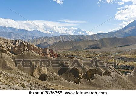 "Vast erosion landscape, near Dhakmar, Upper Mustang, Lo, Himalayas, Nepal, Asia" View Large Photo Image Stock Photography - "Vast erosion landscape, near Dhakmar, Upper Mustang, Lo, Himalayas, Nepal, Asia". Fotosearch