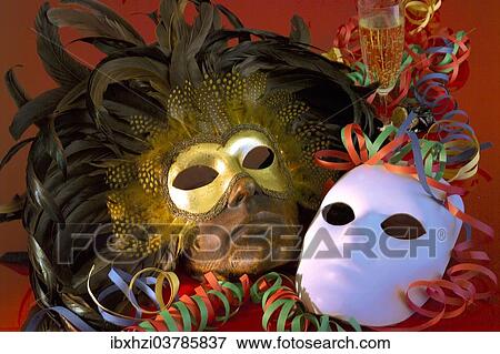 Venetian masks View Large Photo Image Stock Photo - Venetian masks. Fotosearch