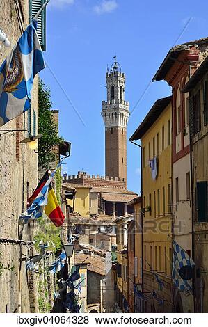 "Via Giovanni Dupre with the Torre del Mangia tower, Siena, Province of Siena, Tuscany, Italy, Europe" View Large Photo Image Stock Photo - "Via Giovanni Dupre with the Torre del Mangia tower, Siena, Province of Siena, Tuscany, Italy, Europe". Fotosearch