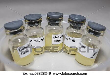"Vials labelled """"Geheimschrifttinte"""", German for secret writing ink" View Large Photo Image Stock Photo - "Vials labelled """"Geheimschrifttinte"""", German for secret writing ink". Fotosearch
