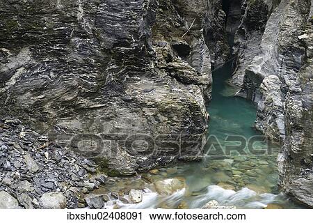 Stock Image - "Viamala gorge near Thusis, canton of Grisons, Switzerland, Europe". Fotosearch