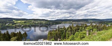 Stock Image - "View across Lake Titisee, Titisee-Neustadt, Baden-Wuerttemberg, Germany, Europe". Fotosearch
