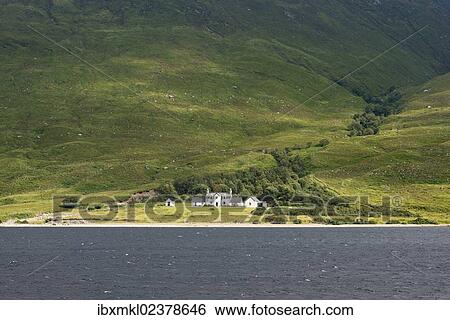 "View across Loch More in the Northern Highlands with the Aultanrynie Hotel, Sutherland, Scotland, United Kingdom, Europe" View Large Photo Image Stock Photograph - "View across Loch More in the Northern Highlands with the Aultanrynie Hotel, Sutherland, Scotland, United Kingdom, Europe". Fotosearch