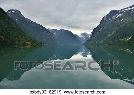 "View across Loen Lake towards Kjenndalsbreen Glacier, Loen, Stryn, Sogn og Fjordane, Western Norway, Norway, Europe" View Large Photo Image Stock Photo - "View across Loen Lake towards Kjenndalsbreen Glacier, Loen, Stryn, Sogn og Fjordane, Western Norway, Norway, Europe". Fotosearch
