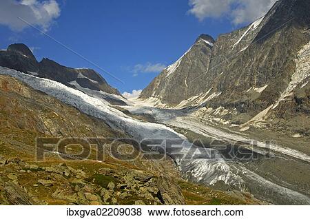 "View across the Anen Glacier and the Lang Glacier to the Loetschenluecke mountain pass, Loetschental Valley, Valais, Switzerland, Europe" View Large Photo Image Stock Photo - "View across the Anen Glacier and the Lang Glacier to the Loetschenluecke mountain pass, Loetschental Valley, Valais, Switzerland, Europe". Fotosearch