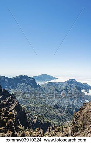 Picture - "View across the countryside, Caldera de Taburiente National Park, La Palma, Canary Islands, Spain, Europe". Fotosearch
