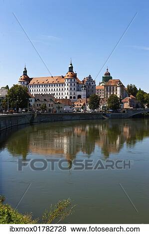 "View across the Danube river, Schloss Neuburg castle, Neuburg an der Donau, Bavaria, Germany, Europe" View Large Photo Image Stock Photo - "View across the Danube river, Schloss Neuburg castle, Neuburg an der Donau, Bavaria, Germany, Europe". Fotosearch