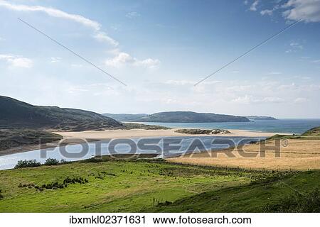 "View down to Torrisdale Bay with sandy beach at Bettyhill, Sutherland, Scotland, Great Britain, Europe" View Large Photo Image Stock Image - "View down to Torrisdale Bay with sandy beach at Bettyhill, Sutherland, Scotland, Great Britain, Europe". Fotosearch