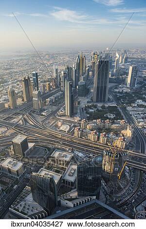 "View from Burj Khalifa, Dubai, Emirate of Dubai, United Arab Emirates, Asia" View Large Photo Image Stock Photo - "View from Burj Khalifa, Dubai, Emirate of Dubai, United Arab Emirates, Asia". Fotosearch