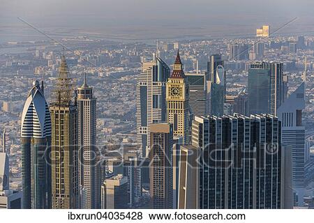 "View from Burj Khalifa, Dubai, Emirate of Dubai, United Arab Emirates, Asia" View Large Photo Image Stock Photo - "View from Burj Khalifa, Dubai, Emirate of Dubai, United Arab Emirates, Asia". Fotosearch