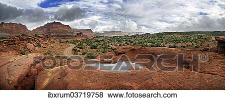 "View from Capitol Reef after a thunderstorm, Capitol Reef National Park, Fruita, Utah, United States, North America" View Large Photo Image Stock Photo - "View from Capitol Reef after a thunderstorm, Capitol Reef National Park, Fruita, Utah, United States, North America". Fotosearch