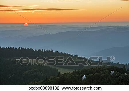 "View from Eugen Keidel Tower on Mt Schauinsland onto the mountains of the Black Forest at sunrise, Freiburg im Breisgau, Baden-Wurttemberg, Germany, Europe" View Large Photo Image Stock Image - "View from Eugen Keidel Tower on Mt Schauinsland onto the mountains of the Black Forest at sunrise, Freiburg im Breisgau, Baden-Wurttemberg, Germany, Europe". Fotosearch