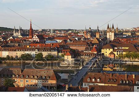 "View from Festungsberg Hill over the Main River and the historic town centre, Wuerzburg, Lower Franconia, Franconia, Bavaria, Germany, Europe, PublicGround, Europe" View Large Photo Image Stock Photo - "View from Festungsberg Hill over the Main River and the historic town centre, Wuerzburg, Lower Franconia, Franconia, Bavaria, Germany, Europe, PublicGround, Europe". Fotosearch