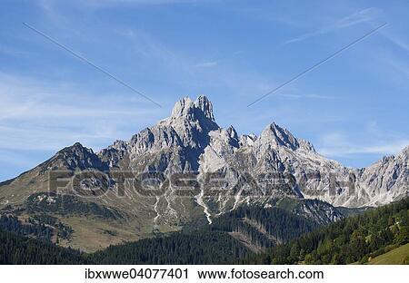 "View from Filzmoos to Bischofsmutze, Gosaukamm, Dachstein Massif, Filzmoos, Salzburg State, Austria, Europe" View Large Photo Image Stock Image - "View from Filzmoos to Bischofsmutze, Gosaukamm, Dachstein Massif, Filzmoos, Salzburg State, Austria, Europe". Fotosearch