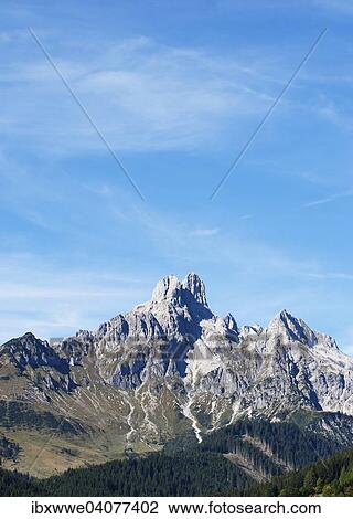 "View from Filzmoos to Bischofsmutze, Gosaukamm, Dachstein Massif, Filzmoos, Salzburg State, Austria, Europe" View Large Photo Image Stock Image - "View from Filzmoos to Bischofsmutze, Gosaukamm, Dachstein Massif, Filzmoos, Salzburg State, Austria, Europe". Fotosearch