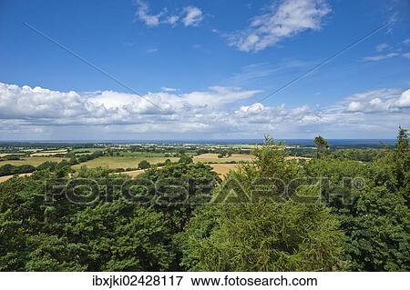 Stock Photo - "View from Hessenstein Tower to Hohwacht Bay, Panker, Baltic Sea, Schleswig-Holstein, Germany, Europe". Fotosearch