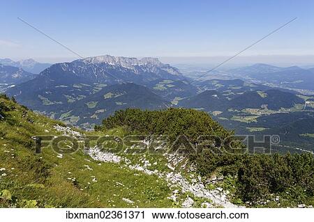 "View from Kehlstein Mountain, left Untersberg, right Salzachtal, Berchtesgaden, Berchtesgaden Alps, Upper Bavaria, Bavaria, Germany, Europe" View Large Photo Image Stock Image - "View from Kehlstein Mountain, left Untersberg, right Salzachtal, Berchtesgaden, Berchtesgaden Alps, Upper Bavaria, Bavaria, Germany, Europe". Fotosearch