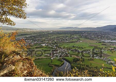 "View from Kummenberg or Kummaberg Mountain near Koblach over the Rhine Valley towards Lake Constance, Kummenberg, Kummaberg, Koblach, Rheintal, Vorarlberg, Austria, Europe" View Large Photo Image Stock Image - "View from Kummenberg or Kummaberg Mountain near Koblach over the Rhine Valley towards Lake Constance, Kummenberg, Kummaberg, Koblach, Rheintal, Vorarlberg, Austria, Europe". Fotosearch