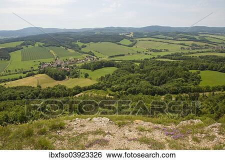 "View from Mt Grosser Horselberg towards the Thuringian Forest, near Eisenach, Thuringia, Germany, Europe" View Large Photo Image Stock Photograph - "View from Mt Grosser Horselberg towards the Thuringian Forest, near Eisenach, Thuringia, Germany, Europe". Fotosearch