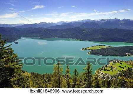"View from Mt. Herzogstand on Lake Walchensee, Bad Toelz-Wolfratshausen district, Upper Bavaria, Bavaria, Germany, Europe" View Large Photo Image Stock Photograph - "View from Mt. Herzogstand on Lake Walchensee, Bad Toelz-Wolfratshausen district, Upper Bavaria, Bavaria, Germany, Europe". Fotosearch