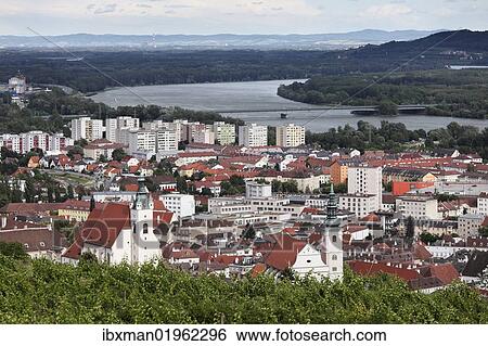 "View from Mt. Kreuzberg on Krems an der Donau with Piaristenkirche and Pfarrkirche churches, Wachau, Lower Austria, Austria, Europe" View Large Photo Image Stock Photograph - "View from Mt. Kreuzberg on Krems an der Donau with Piaristenkirche and Pfarrkirche churches, Wachau, Lower Austria, Austria, Europe". Fotosearch