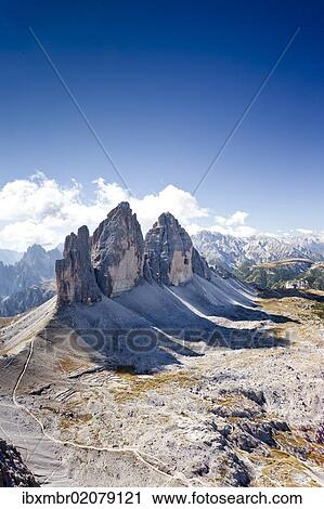 "View from Mt Paternkofel or Paterno of the Tre Cime di Lavaredo mountain group, Mt Cristallo in the back, Sexten, Sesto, Hochpustertal or Alta Pusteria, Dolomites, South Tyrol, Europe" View Large Photo Image Stock Image - "View from Mt Paternkofel or Paterno of the Tre Cime di Lavaredo mountain group, Mt Cristallo in the back, Sexten, Sesto, Hochpustertal or Alta Pusteria, Dolomites, South Tyrol, Europe". Fotosearch