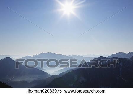"View from Mt Wallberg, Hinteres Sonnwendjoch saddle at back, left, Upper Bavaria, Bavaria, Germany, Europe, PublicGround, Europe" View Large Photo Image Stock Photography - "View from Mt Wallberg, Hinteres Sonnwendjoch saddle at back, left, Upper Bavaria, Bavaria, Germany, Europe, PublicGround, Europe". Fotosearch
