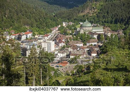 "View from Mt Weissenstein, St. Blaise Abbey and St. Blaise's Cathedral, St. Blasien, Black Forest, Baden-Wurttemberg, Germany, Europe" View Large Photo Image Stock Photo - "View from Mt Weissenstein, St. Blaise Abbey and St. Blaise's Cathedral, St. Blasien, Black Forest, Baden-Wurttemberg, Germany, Europe". Fotosearch