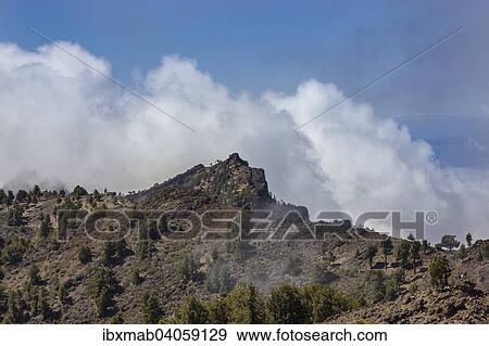 "View from Pico de las Nieves, lava landscape, Caldera de Taburiente National Park, Degollada del Barranco de la Madera, La Palma, Canary Islands, Spain, Europe" View Large Photo Image Stock Photo - "View from Pico de las Nieves, lava landscape, Caldera de Taburiente National Park, Degollada del Barranco de la Madera, La Palma, Canary Islands, Spain, Europe". Fotosearch