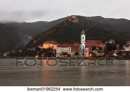 "View from Rossatzbach over the Danube river on Duernstein, Wachau, Lower Austria, Austria, Europe" View Large Photo Image Picture - "View from Rossatzbach over the Danube river on Duernstein, Wachau, Lower Austria, Austria, Europe". Fotosearch