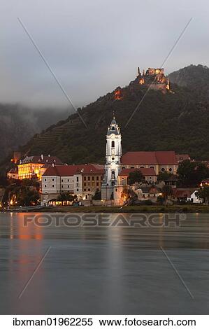 "View from Rossatzbach over the Danube river on Duernstein, Wachau, Lower Austria, Austria, Europe" View Large Photo Image Stock Photography - "View from Rossatzbach over the Danube river on Duernstein, Wachau, Lower Austria, Austria, Europe". Fotosearch