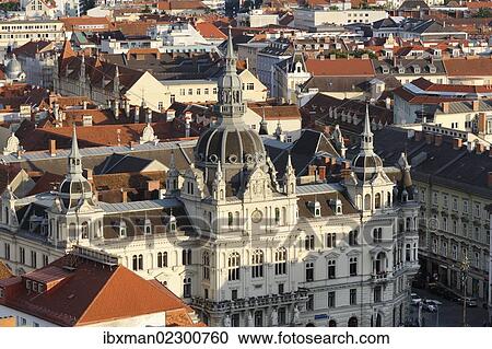 "View from Schlossberg, castle hill, to the Town Hall, Graz, Styria, Austria, Europe, PublicGround, Europe" View Large Photo Image Stock Image - "View from Schlossberg, castle hill, to the Town Hall, Graz, Styria, Austria, Europe, PublicGround, Europe". Fotosearch