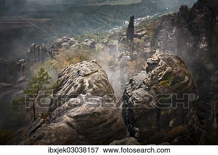 "View from Schrammstein lookout point, Elbe Sandstone Mountains, Saxony, Germany, Europe" View Large Photo Image Stock Photo - "View from Schrammstein lookout point, Elbe Sandstone Mountains, Saxony, Germany, Europe". Fotosearch