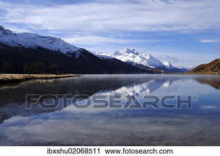 "View from Silvaplana across Lake Silvaplana, Mt Piz da la Margna at back, St. Moritz, Engadine, Grisons, Switzerland, Europe" View Large Photo Image Stock Image - "View from Silvaplana across Lake Silvaplana, Mt Piz da la Margna at back, St. Moritz, Engadine, Grisons, Switzerland, Europe". Fotosearch