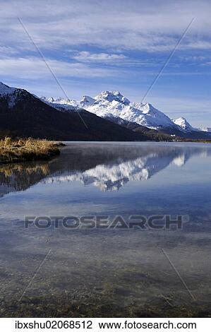 "View from Silvaplana across Lake Silvaplana, Mt Piz da la Margna at back, St. Moritz, Engadine, Grisons, Switzerland, Europe" View Large Photo Image Stock Image - "View from Silvaplana across Lake Silvaplana, Mt Piz da la Margna at back, St. Moritz, Engadine, Grisons, Switzerland, Europe". Fotosearch