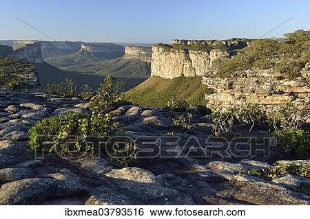 Stock Photograph - "View from Table Mountain Pai Inacio, Chapada Diamantina, Lencois, Bahia, Brazil, South America". Fotosearch